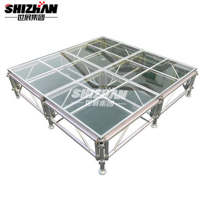 Tempered glass stage portable outdoor stage